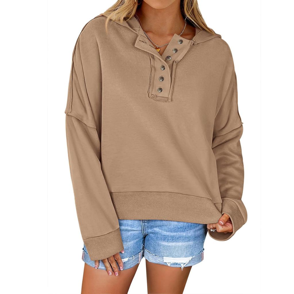 Oversized hettegensere for kvinner Fleecegensere Langermede gensere Pullover Høstklær