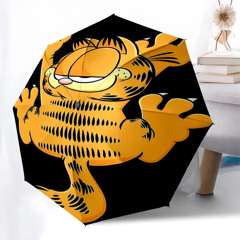 

1pc Halloween Ghost Pumpkin Cat Jack-o -lanterns Automatic Folding Umbrella, Portable 3-Fold Design with 8-Bone Iron Frame, Outdoor for Fans, Traveler