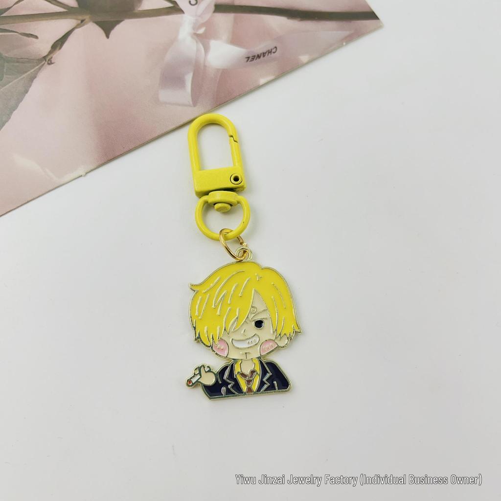 One Piece Keychain: Luffy & Nami Metal Earphone Bag Pendant