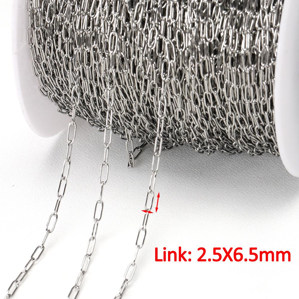 

20Meters/Roll 1M No Fade Stainless Steel Chain Multi Sizes Basic Chains for Jewelry Making DIY Bracelet Necklace Chain Wholesale 1meter cutting chain