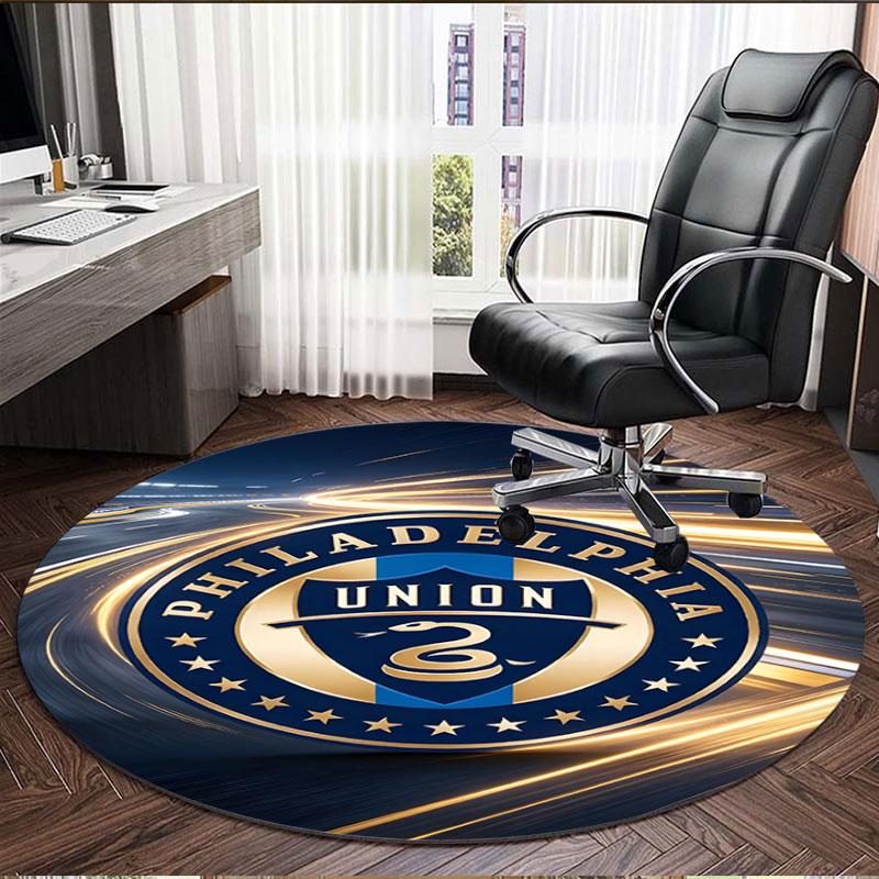 Philips Sports Union Print Round Rug, Washable Floor Carpet, For Entryway Dorm Laundry Room Office Study, Home Decor Birthday Christmas Gift