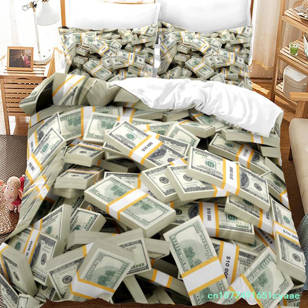 Dollars Bedding Set 3D Print Banknotes Duvet Cover Home Textiles Single Twin Full King Size With Pillowcases Dropshipping