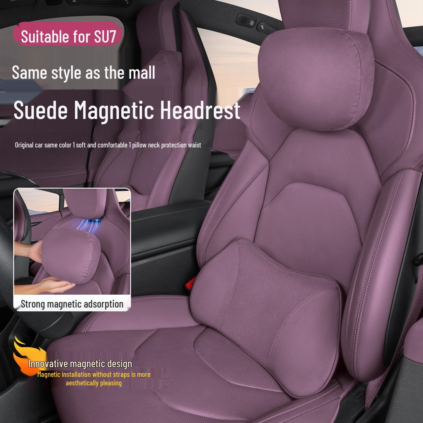 

Xiaomi SU7/YU7 Magnetic Headrest Neck Pillow & Lumbar Support Cushion YU7 Headrest Pillow, Coral Orange