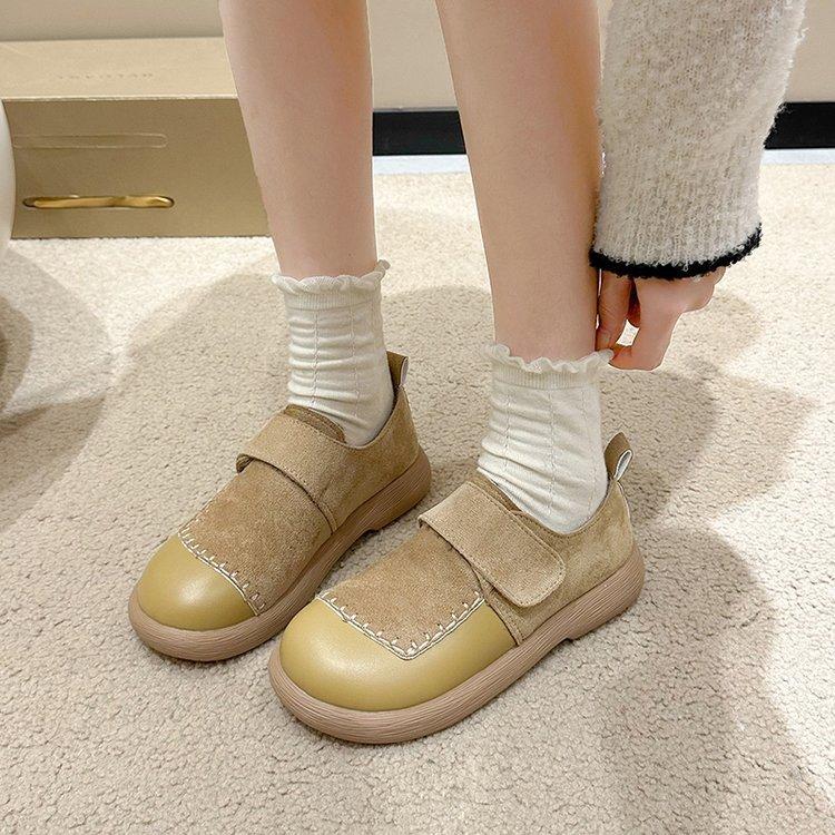 [Youshilai] College style retro loafers women's 2025 spring new fashion temperament versatile casual shoes