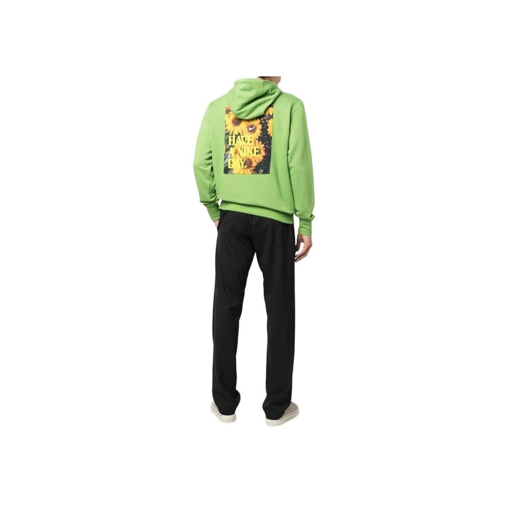 Nike French Terry Floral Print Pullover Hoodie Men Hoodie Green DM4992-377
