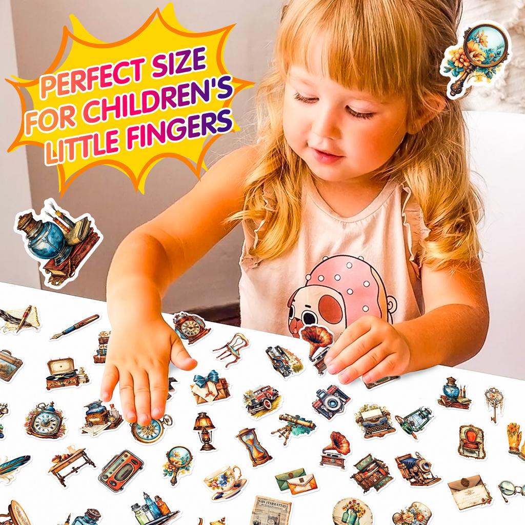 50 Pieces Of Retro Stickers, European And American Medieval Retro Posters, Notebook Stickers