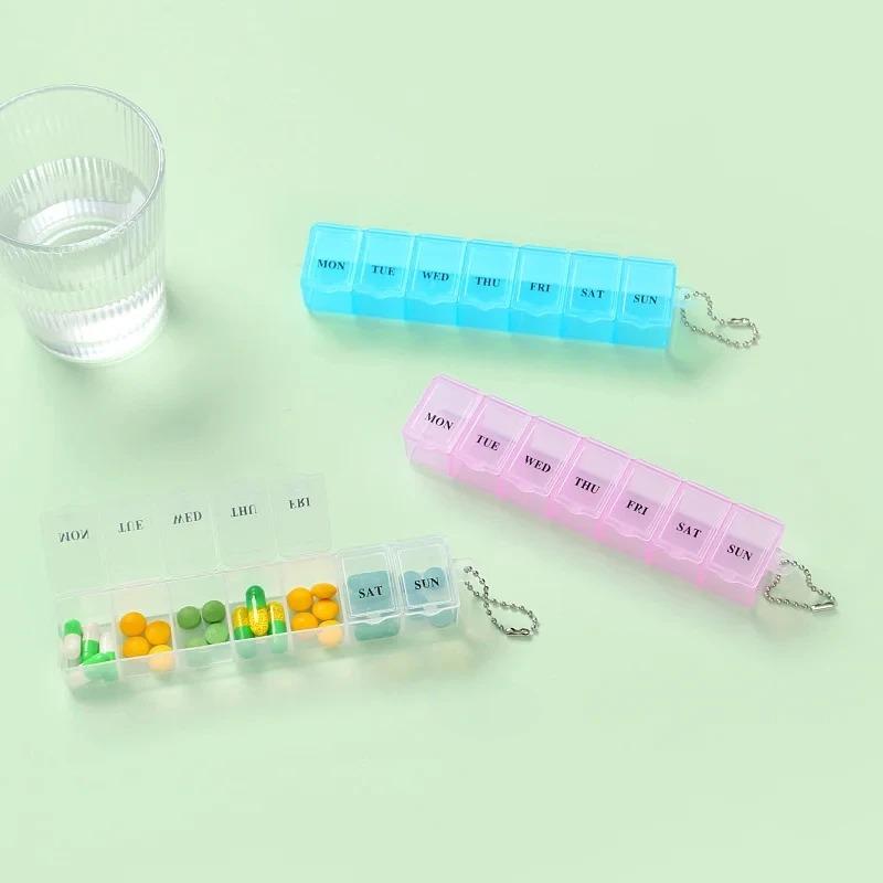 Mini Pill Case Box Organizer 7 Days Medicine Weekly Tablet Holder Storage Organizer Organizer Container for Vitamin Fish Oils