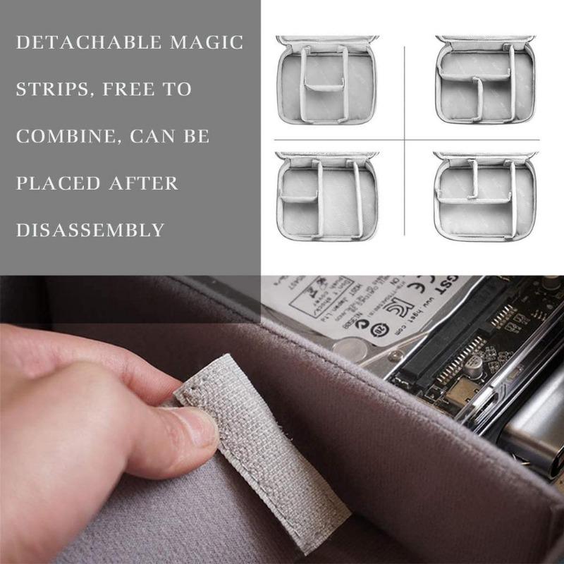 1PC Storage Bag Data Cable Travel Charging Treasure Headset Storage Box Cosmetics Division Storage Digital Bag