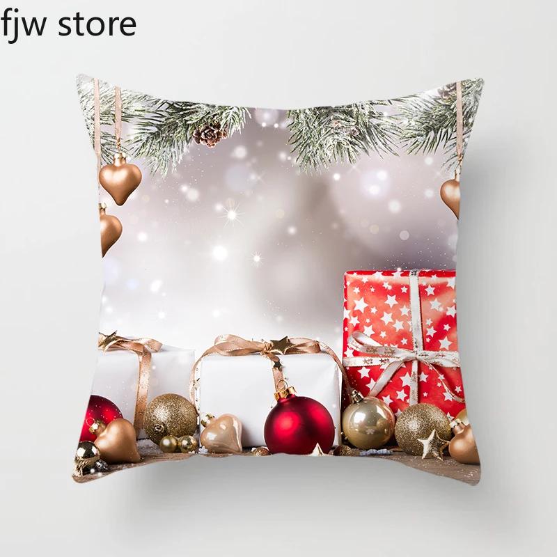 Christmas New Year Decoration Pillowcase  Ball Pendant Printed Throw Pillow Cover Sofa Cushion  Home