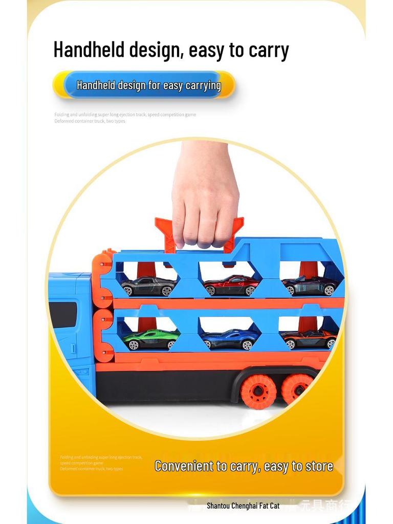Transforming Toy Truck Car Model with Launching & Storage Features for Kids Aged 3-6