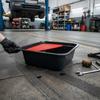 Oil Drain Pan Raised Edges Engine Oil Drain Pan Vehicle Maintenance Molded Finish Garage Equipment Wide Exposed Top for Workshop