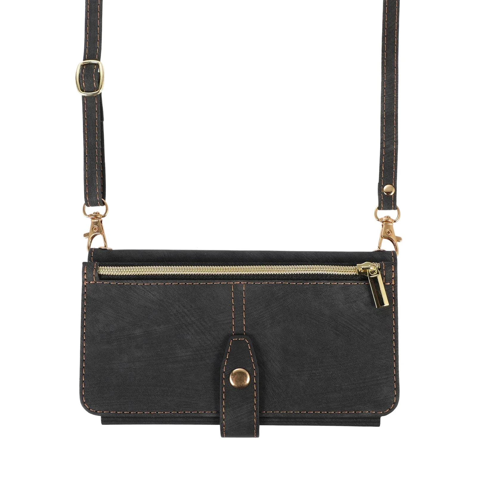 

Чехол-кошелек на молнии для iPhone 16 15 14 13 12 11 Pro Max Mini X XS X 8 7 Plus с держателем для карт и кожаным шнурком For iPhone 15