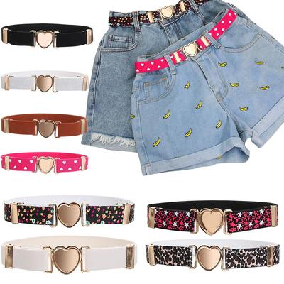 Teen Adjustable Heart Belt Stretch Girls Elastic Belts Waist Belt Dresses