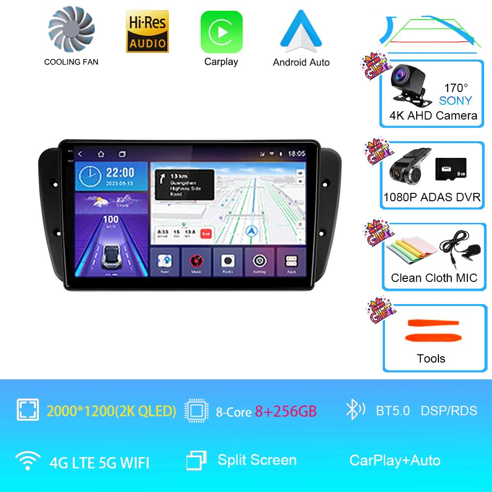 Android 14 Car Radio For Seat Ibiza MK4 6J SportCoupe Ecomotive Cupra 2009 2010 2011 2012 - 2016 QLED Screen Multimedia Player S