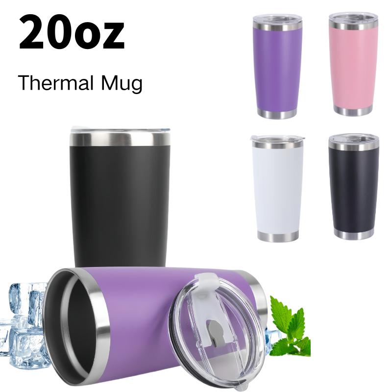 Comfortable Home Life Pink 20Oz/590Ml Thermo Cafe Coffee Mug Car Thermos Mug Leakproof Travel Thermo Cup For Tea Double Stainless Steel Hot And Cold Cup