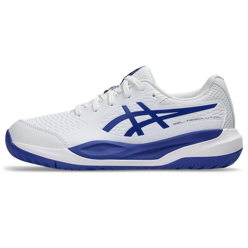 Asics X GS Tennis Shoes Size 100 2E GEL-RESOLUTION (1044A081), Unisex, (White/Dark Cobalt), 20.5 Cm,