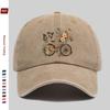 Pc Pcs Adjustable Vintage Washed Trucker Cap with Bicycle Print Floral Butterfly Design Lightweight Suitable for Men Wom