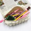 Trousse à crayons souple à bouffants Grande capacité Organisateur de stylos plissé Fermeture éclair lisse Sac de maquillage pour l'école le voyage Pochette de rangement polyvalente