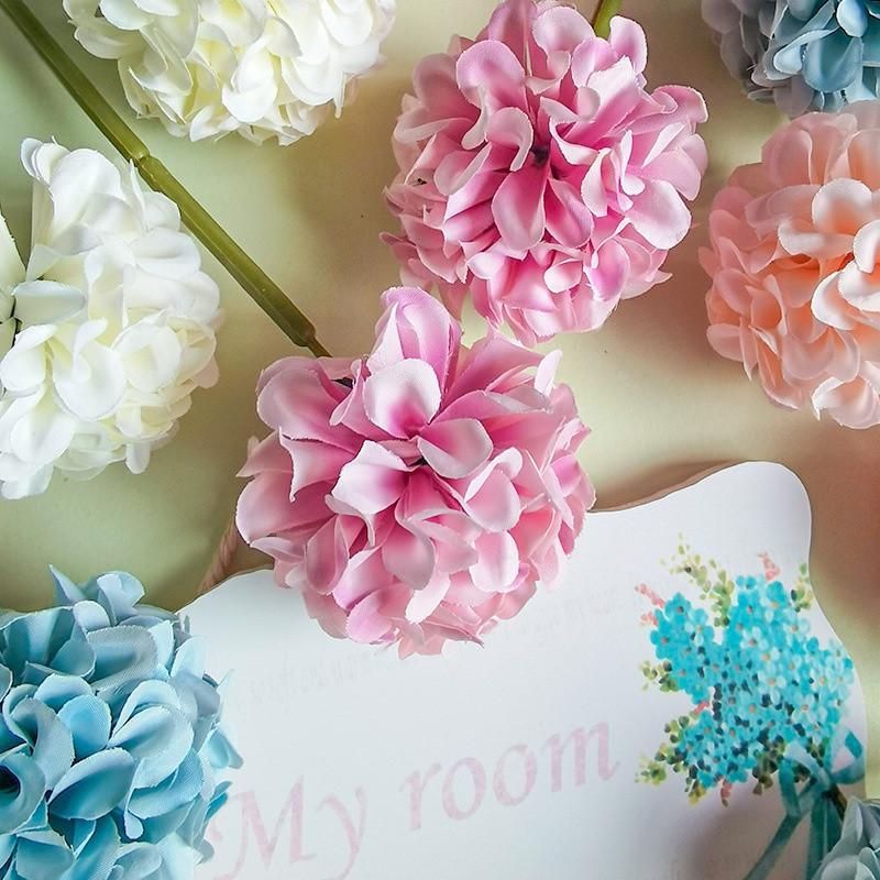 Persimmon Hydrangea Simulation Flower Small Hydrangea Simulation Bouquet Dandelion Flower Fake Flower Interior Decoration Home Decoration Flower