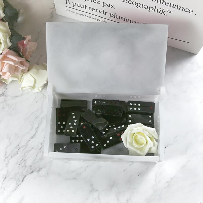 Epoxy Crystal Resin Silicone Mold 1 Set  Domino Resin Storage Box Mould for DIY Home Decoration Jewelry Making