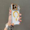 Transparent Acrylic Magnetic Shockproof Phone Case With Camera Lens Stand For Iphone