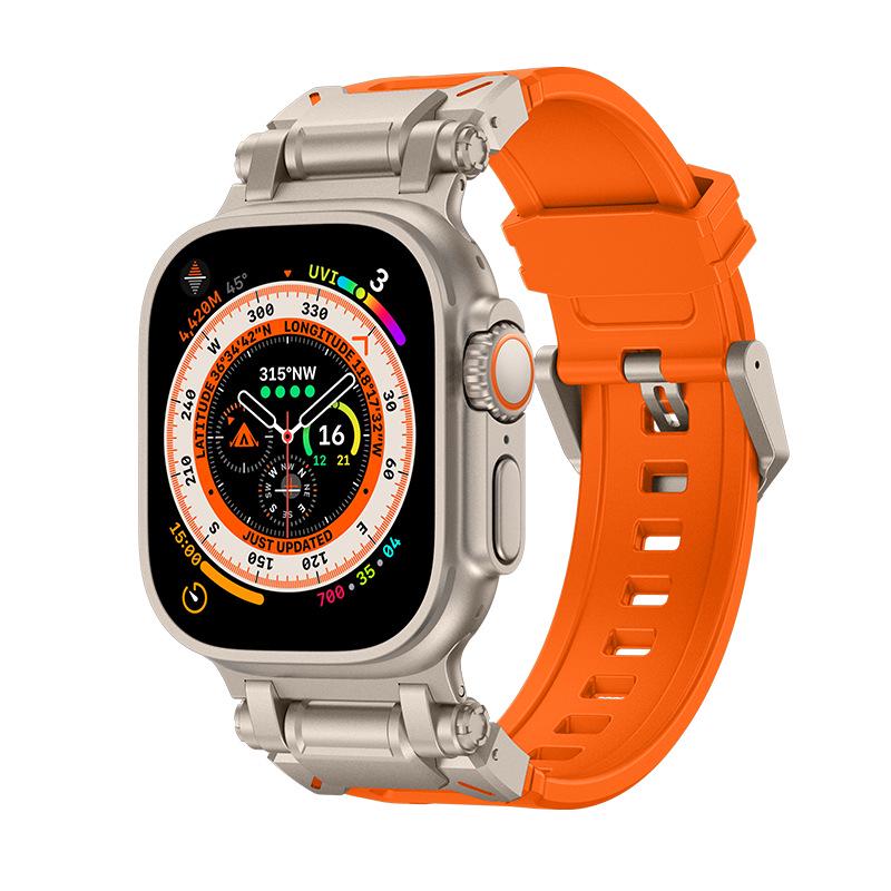 Compatible Silicone Explorer Band for Apple Watch Series 8, 9, and Ultra Models