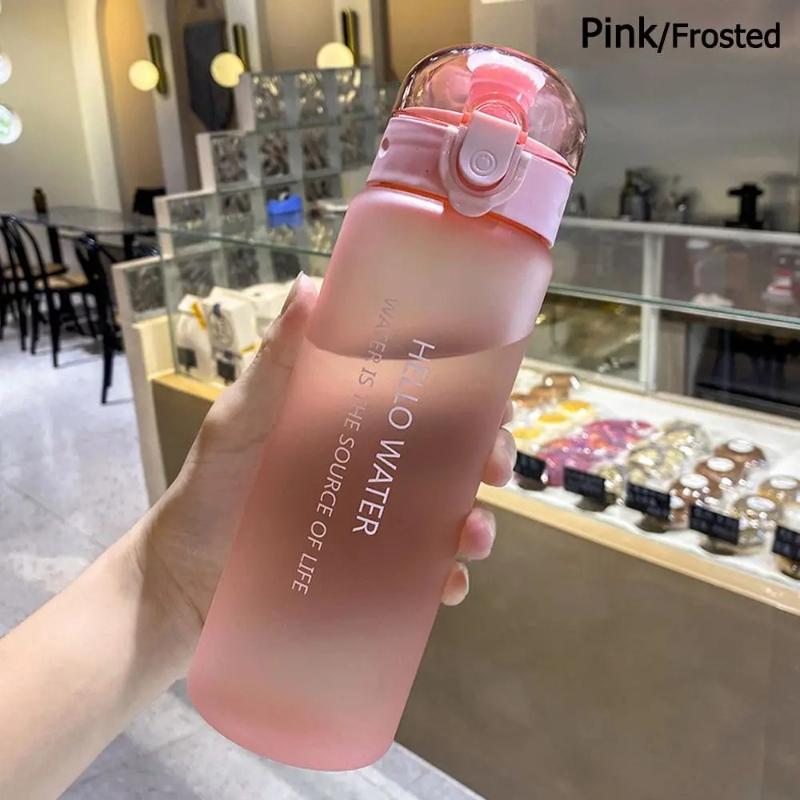 Sports Transparent Water Bottle 780ml Portable Gym Travel Clear Leakproof Drinking Bottle Frosted Bottle Large Capacity Water Cup Bouncing Plastic Cup