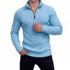 Herren Casual Hemd mit Viertelreißverschluss Langarm Top