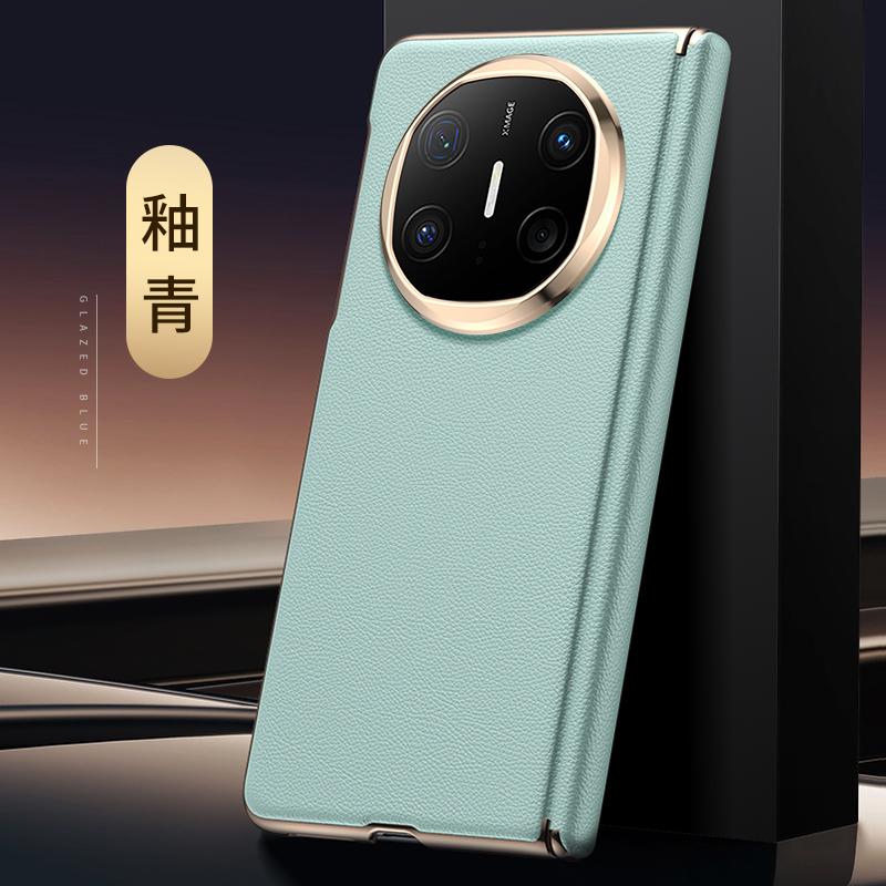 

For Huawei Mate X6 X5 Case Microfiber Lining Self-Retracting Axis Hinge & Lens Protection Delicated Texture Leather Grip Cover Artificial leather&Huawei Mate X5