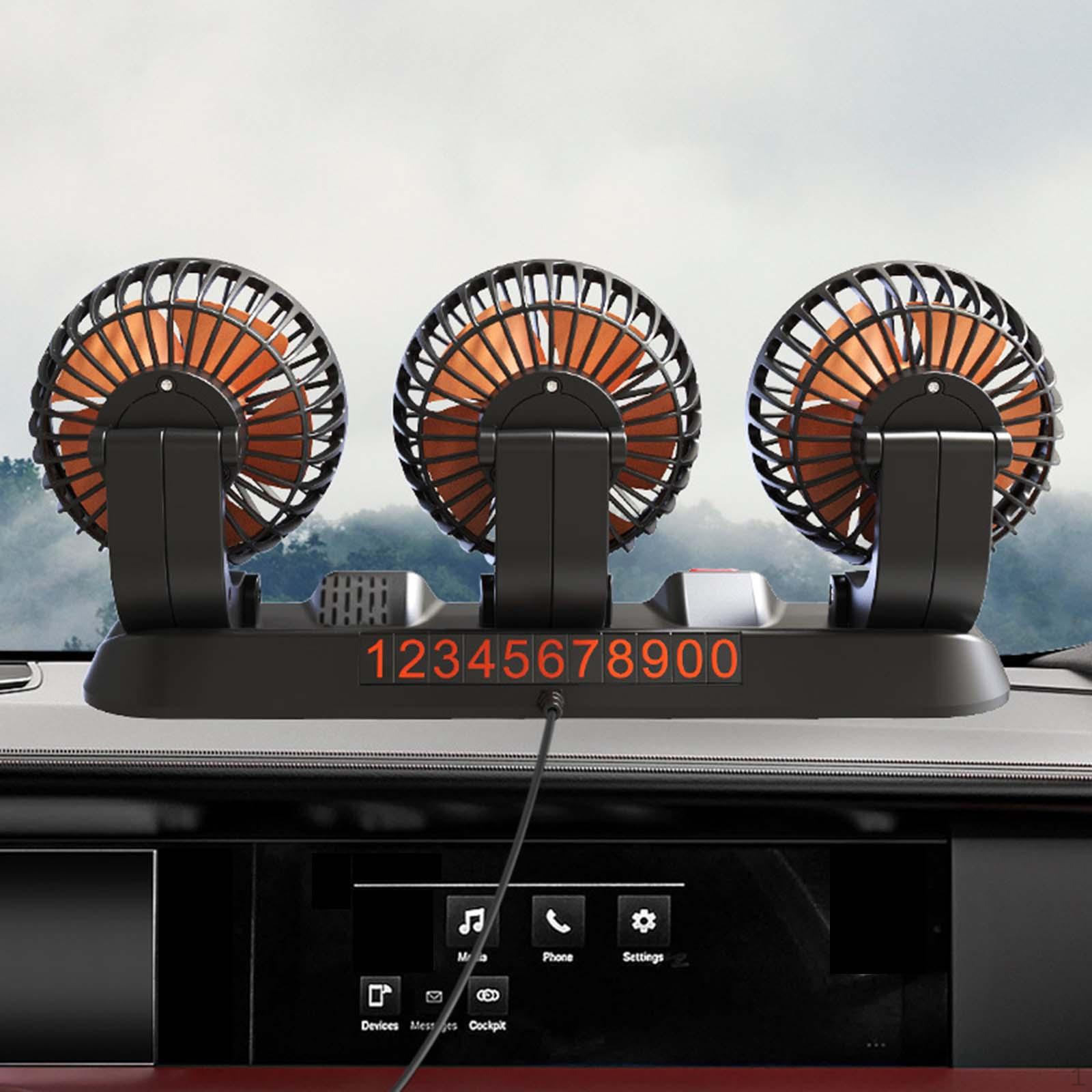 Car Fan 3 Head Automotive Vehicle Auto Air Circulation for Truck 24V