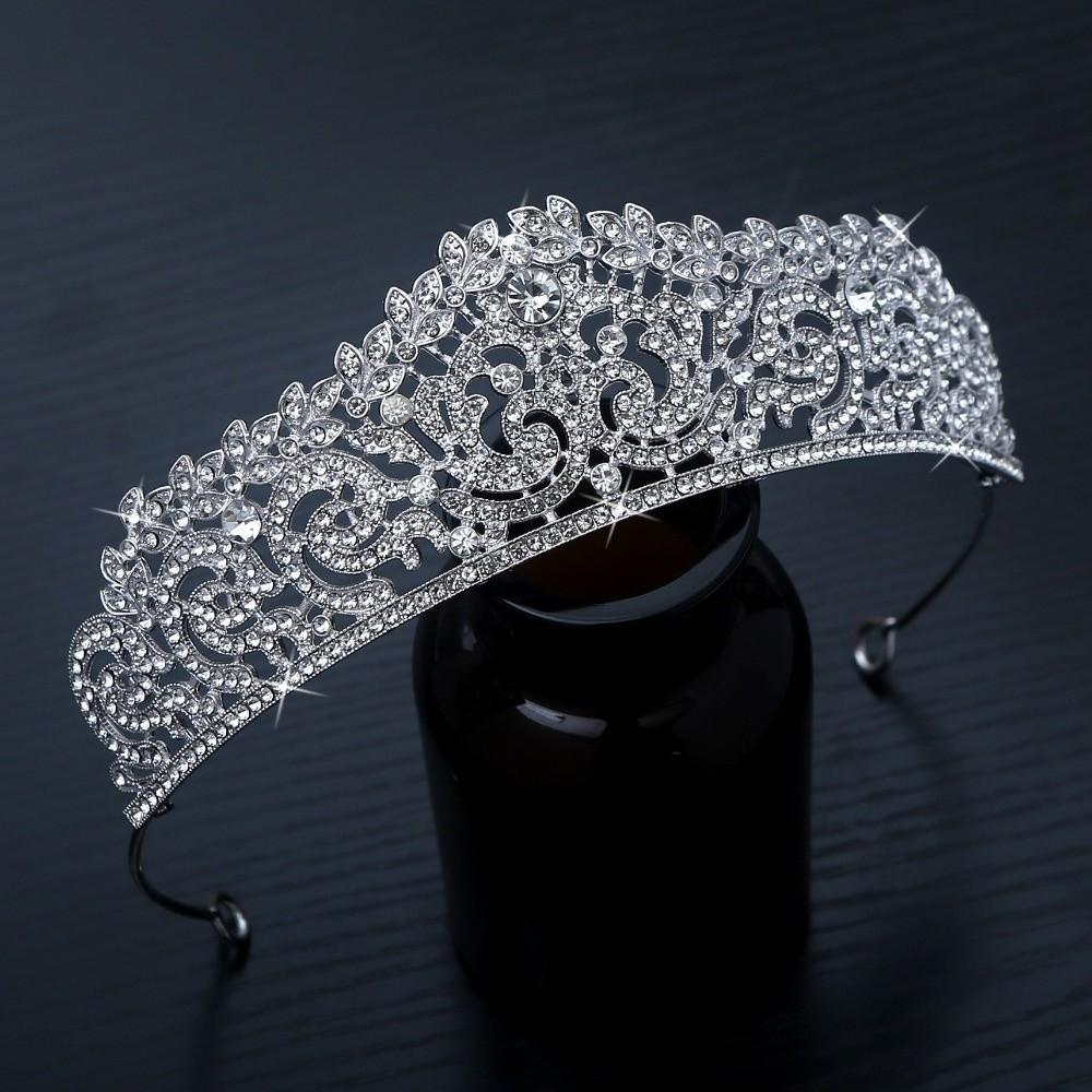 Zinc Zinc Alloy Princess Crown Baroque Crown Hair Accessory Luxury Rhinestone Tiara Wedding