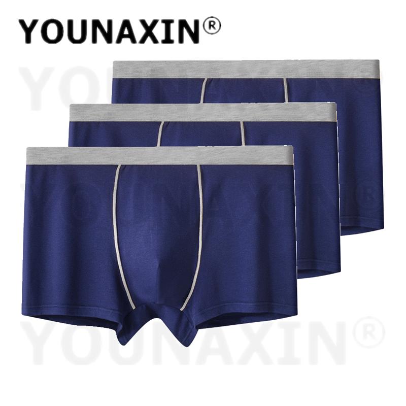 3 Pieces Mid‑Waist Underwear Men's Cotton Panties Breathable Comfort Elastic Waist Plus Size Boxer Briefs L To 6XL