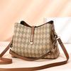 Women's bag European and American retro checkerboard shoulder bag women's large-capacity bag plaid bucket bag