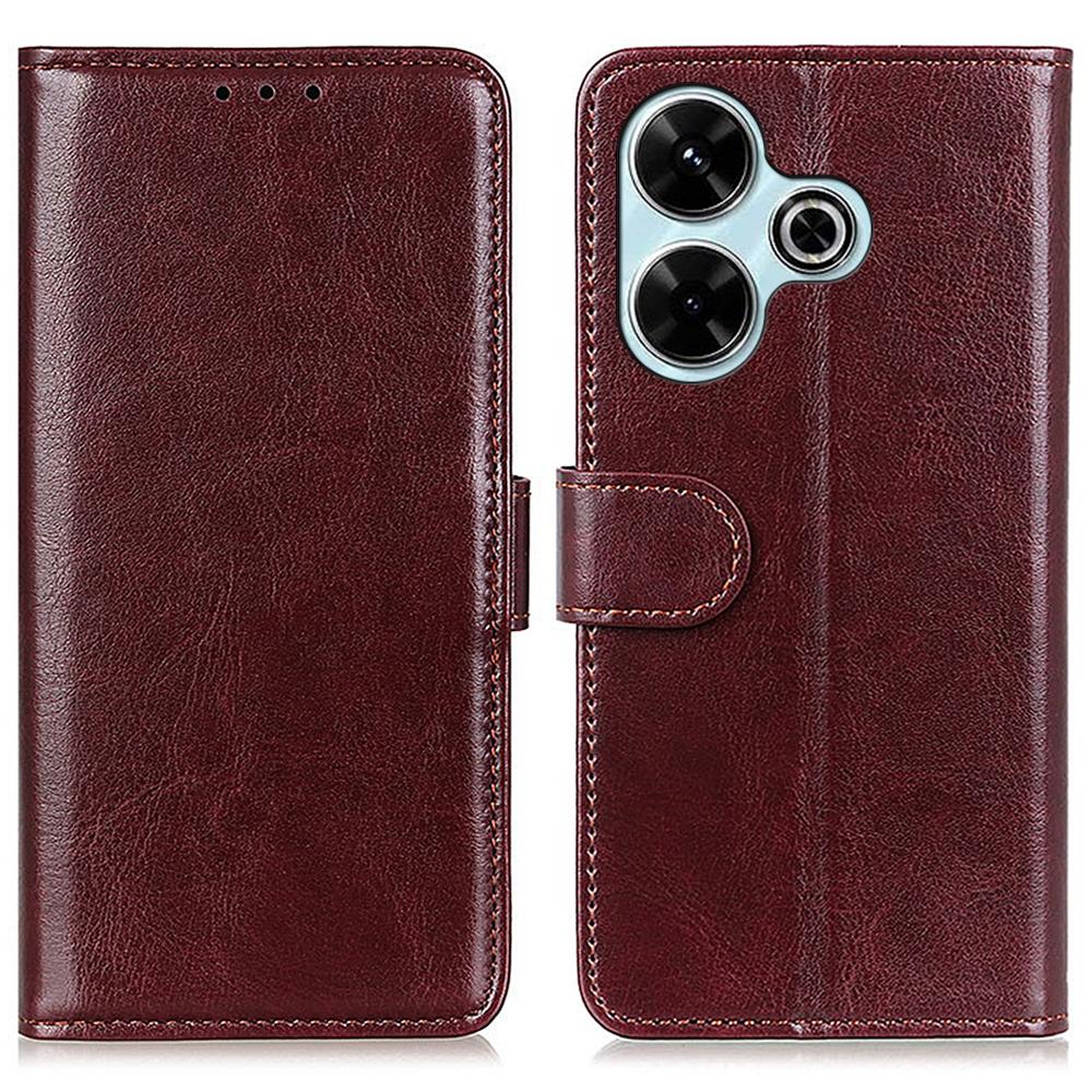 Für Xiaomi Redmi 13 5G/13 4G Handyhülle Crazy Horse Textur PU-Leder Geldbörse Ständer Handyhülle