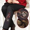 Medium and Old Women's Pants Autumn and Winter Velvet Thermal Trousers Mother Pants Loose Old Lady High Waist Grandma Embroidered Cotton Pants
