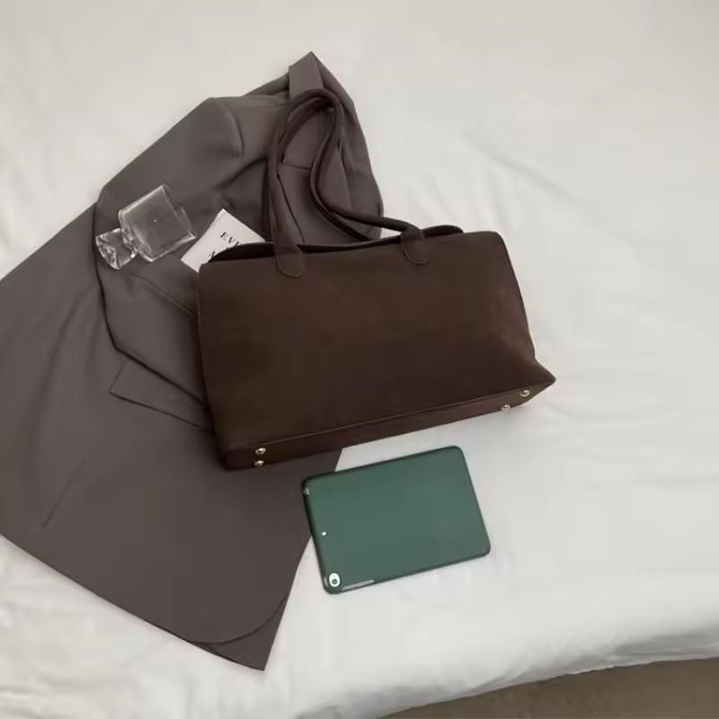 Solid Color Underarm Bag Trendy Satchel Bag Faux Suede Handbags Women Elegant Shoulder Bags Casual Totes Bag
