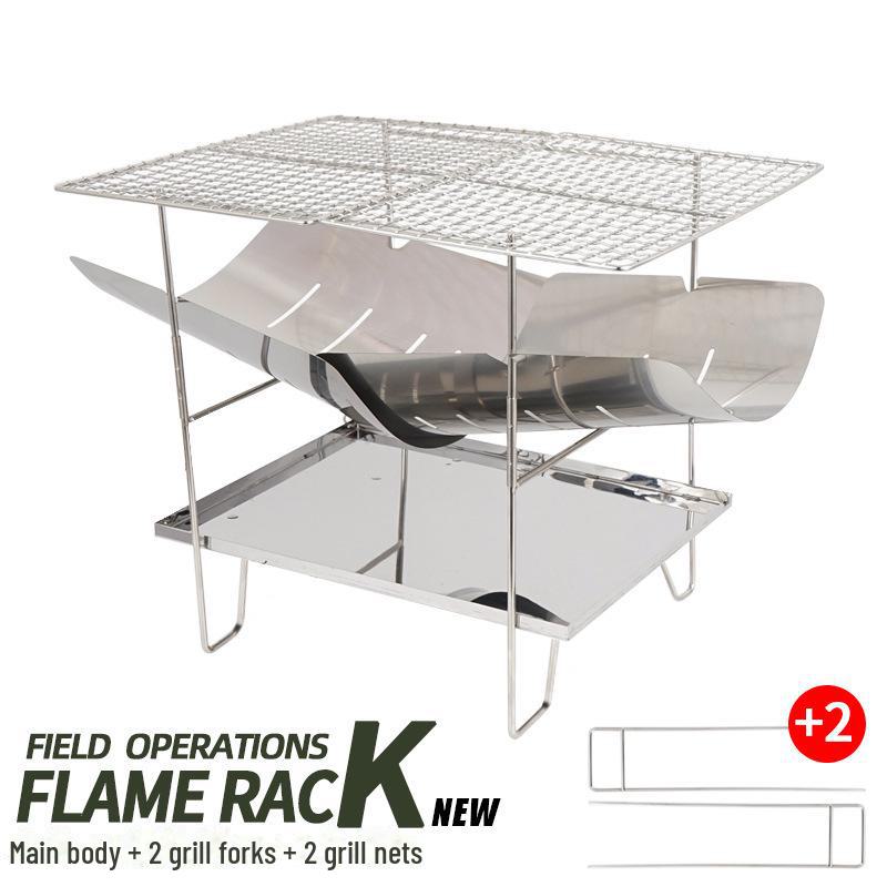 Ultra-Light Foldable Outdoor BBQ Grill & Portable Firewood/Charcoal Stove