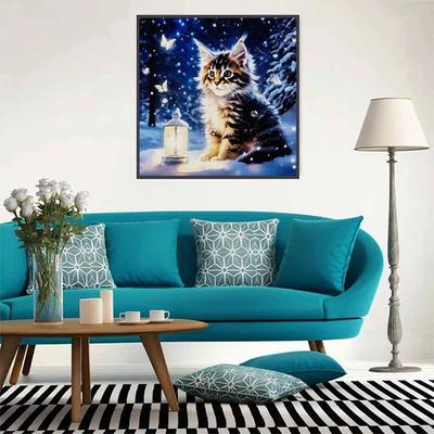 New Arrival 5D DIY Full Circle Diamond Painting "Kitten" Embroidery Cross Stitch Home Decor Gift