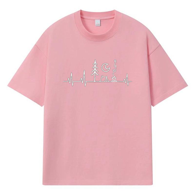 2026 Herzschlag Aufdruck Grafik Y2k Harajuku Streetwear 100% Baumwolle T-Shirt Lässig Übergröße Sommer Herren T-Shirt