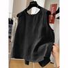 Round Neck Summer Thin Loose Literary Versatile Shirt Sleeveless Small Vest