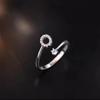 Sterling Adjustable Letter Zircon Ring Women Minimalist Fashion Jewelry Alphabet Initial