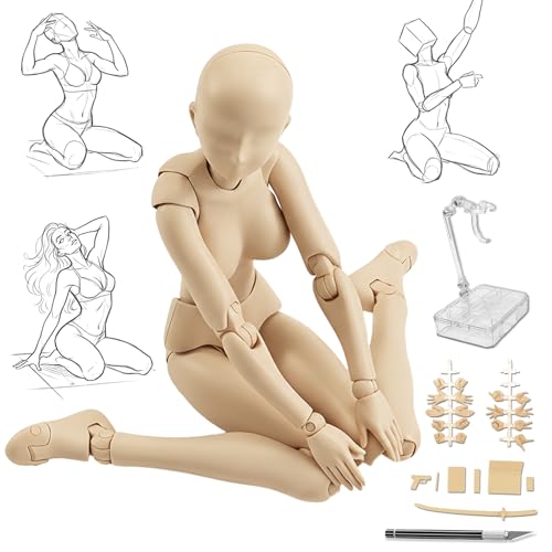 CHALAN Кукла-манекен для рисования с 30 подвижными суставами [Рекомендовано профессиональными мангаками] Мужская и женская модели кукол с подставкой, Манга Рисование Mo