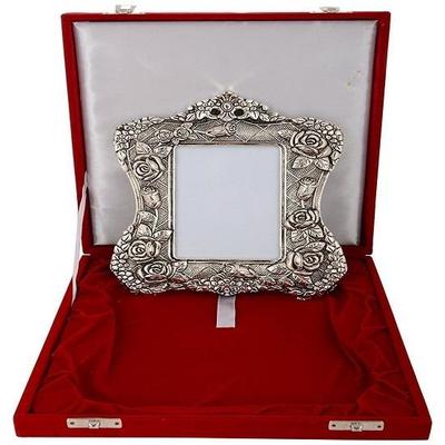 Silver Photo Frame with Oxidized Finish, Beautiful Gift and Carrying Bag.