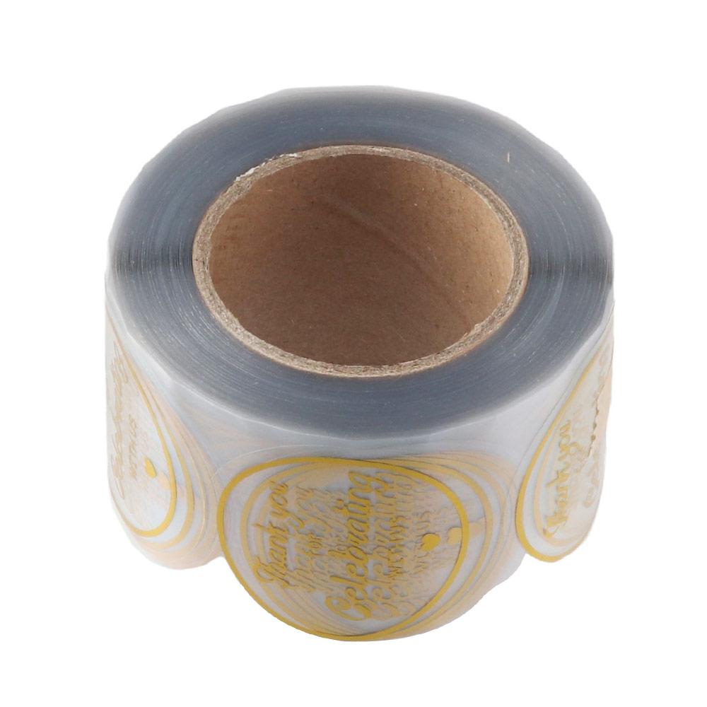 Round Label Stickers Thank You for Celebrating with us Label 500Pcs Stickers Party Decor