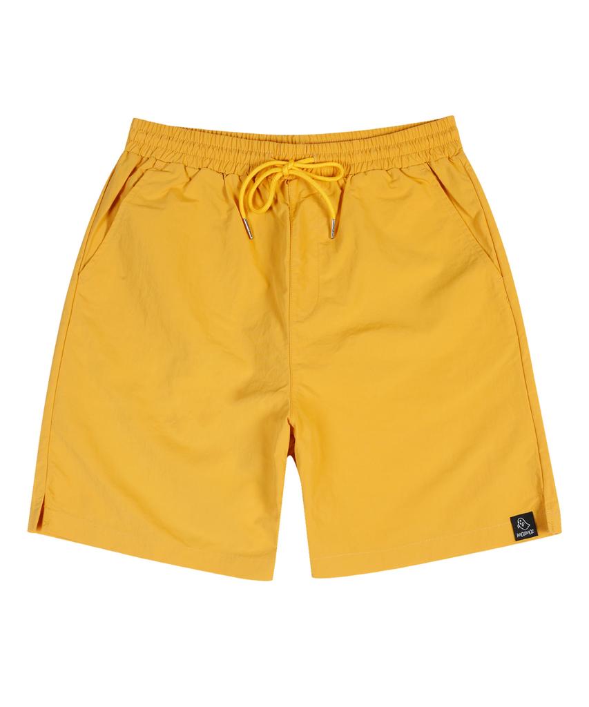 MOZMOZ Nylon Elastic Basic Shorts Yellow