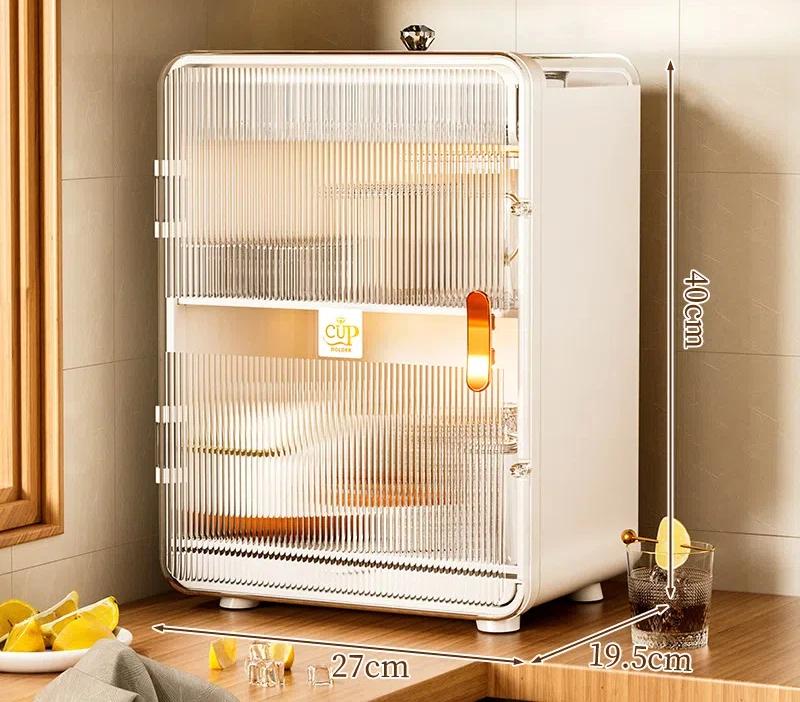 

Хранение предметов Магнитная настольная подставка для хранения чашек Пылезащитный органайзер для чайного сервиза Коробка для хранения кофейной посуды с дренажем Прочный и стильный дизайн белый