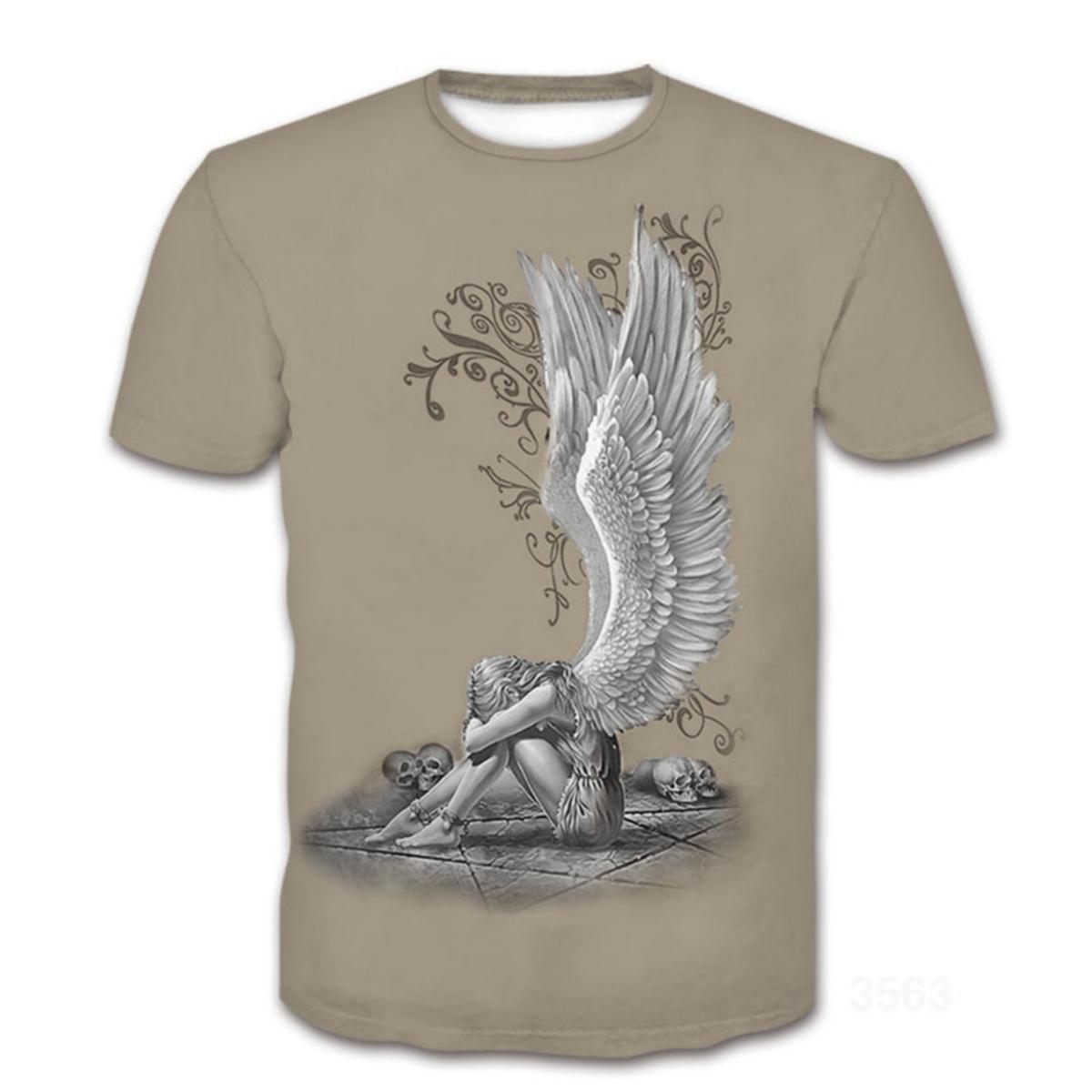 

Жен. Сексуальный пуловер с v-образным вырезом и черепом по индивидуальному заказу с 3D принтом Подходит для всех сезонов Повседневные С короткими рукавами Полиэстер 3XL