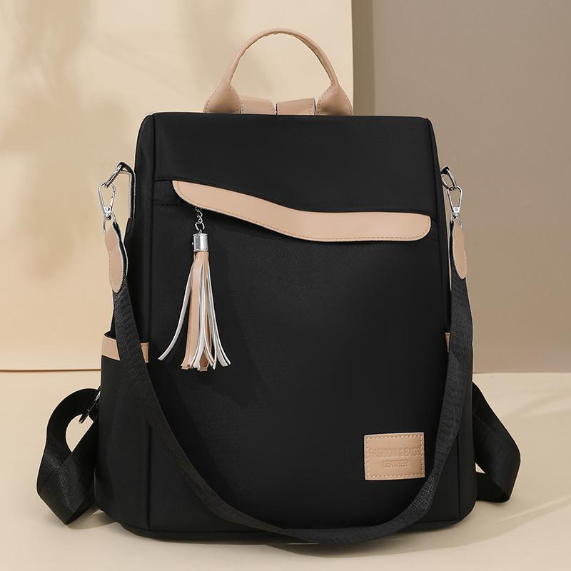 Color Block Backpack Large Capacity Anti-theft Women's Backpack Student Schoolbag