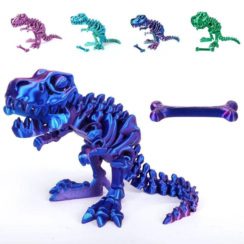 Rotatable 3D Printed Crystal Dinosaur Crystal 3D Articulated Dinosaur Toys  Landscaping Decoration