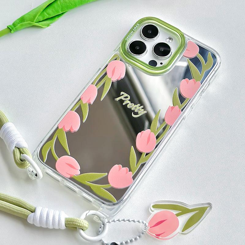 

Чехол Zhitai для iPhone 15: Совместим с iPhone 13-16 Pro и 14 Pro Max, Зеркальный чехол, Ремешок, Разработан для женщин iPhone 12 Pro Max